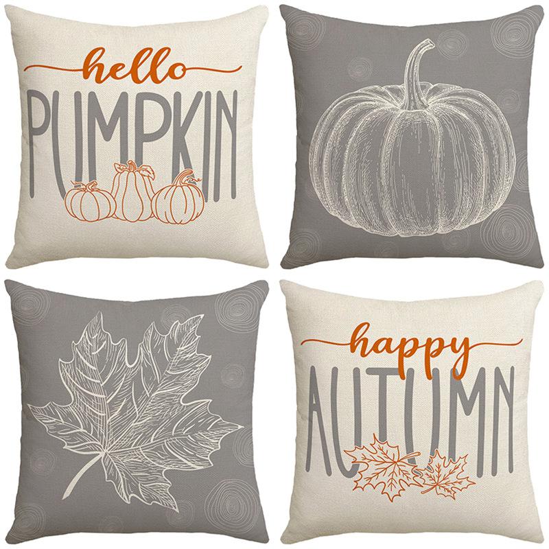 Autumn Nordic Maple Leaf Pillow Sofa Decoration Car Pillow Dormitory Office Lunch Break Square Pillow Case