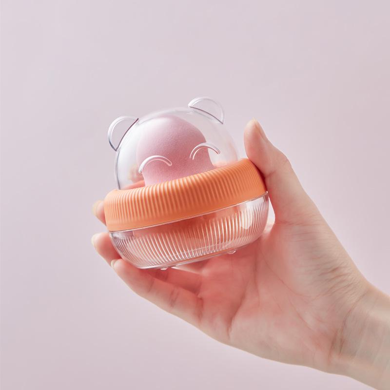 Little Bear Space Capsule Makeup Sponge & Cotton Pad Dustproof Storage Box