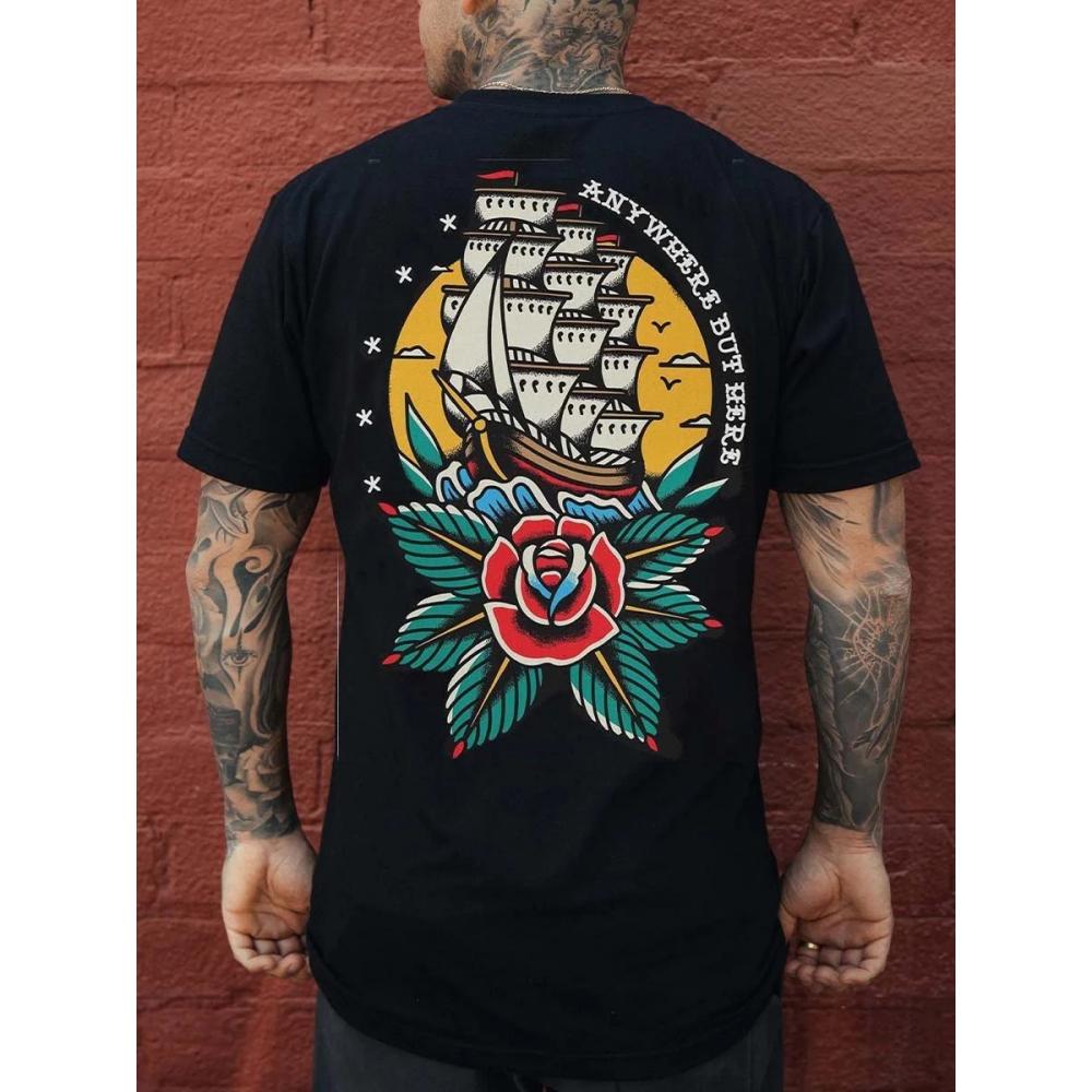 Men's T-shirt Japan Print Short Sleeve T Shirt For Men 3D Tops Tees Vintage Street Clothing Oversized Tee Shirt Man Clothes