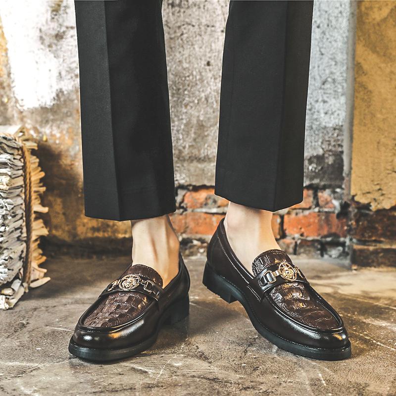 Crocodile Leather Footwear Luxury Men Casual Wedding Designer Formal Business Loafers Men's Moccasins Italian Office Dress Shoes