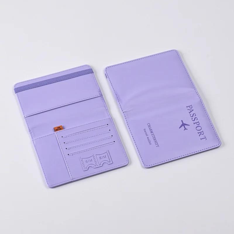 Elastic Band Leather Passport Cover for Cards Travel Passport Holder Wallet Document Organizer Case Men Women
