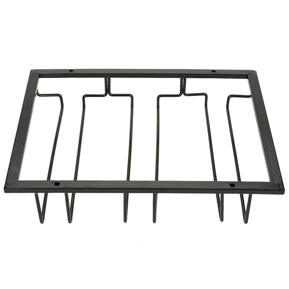 Metal Iron Wine Cabinet Rack Kitchen Dining Bar Cup Holder Hanger Shelf