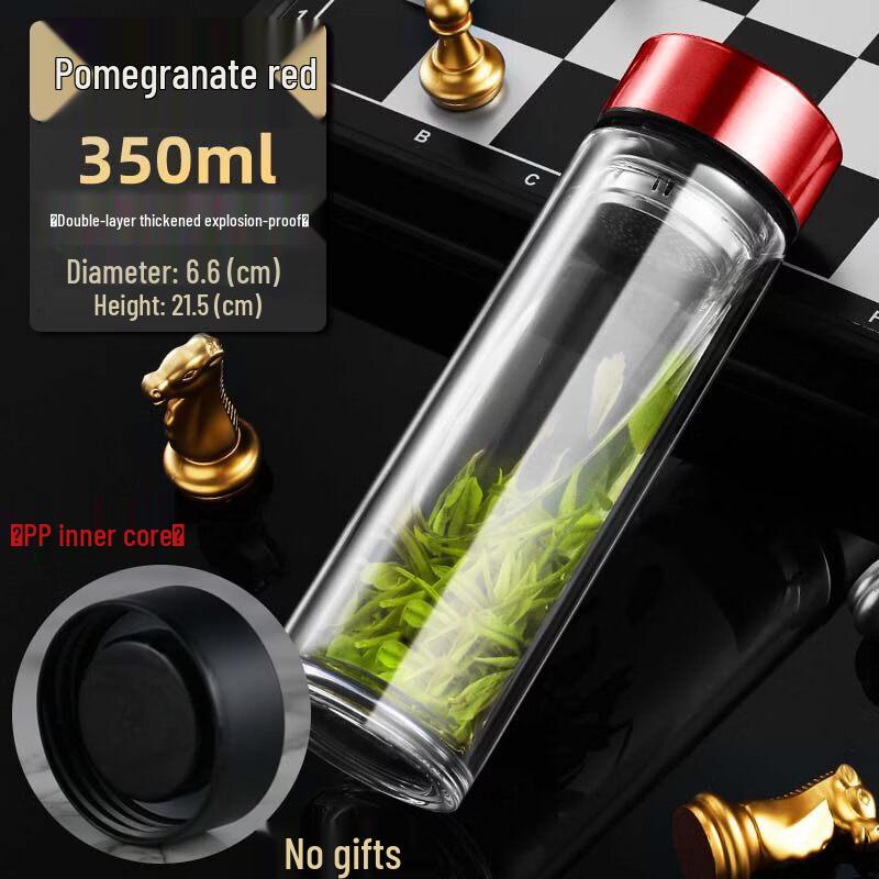 ZISIZ Double Wall Insulated Glass Tea Mug