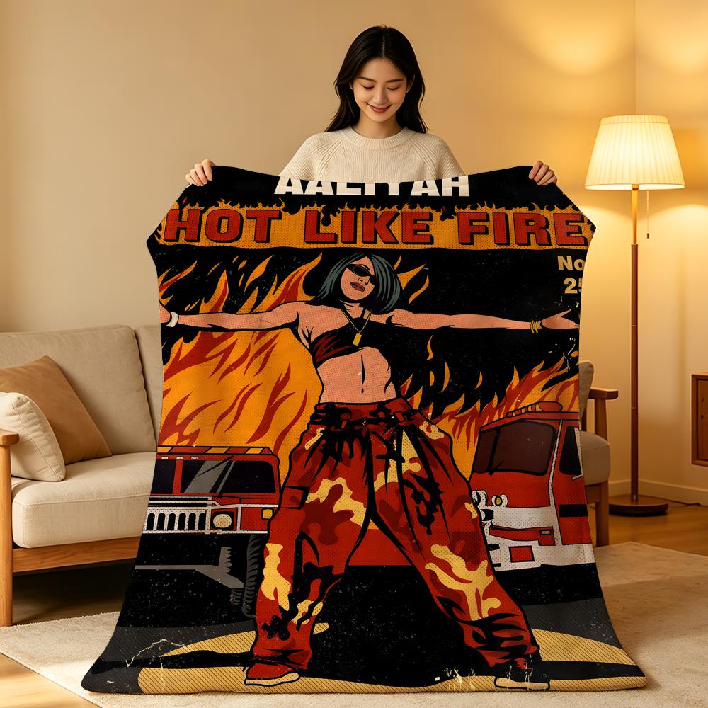 Music A-Aaliyah Throw High-Density Short Plush Blanket Soft Skin-Friendly for Sofa Nap Air-Conditioned Room