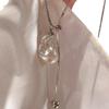Simple Temperament Baroque Pearls Pendant Pull Adjustable Necklace for Women Stainless Steel Collar Jewelry Gifts Does Not Fade