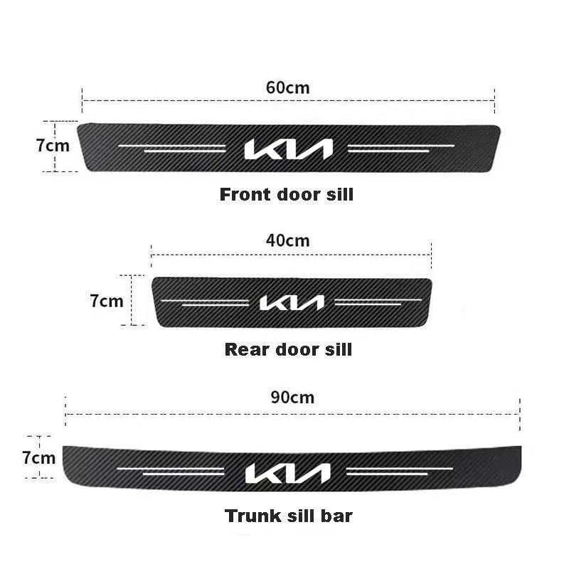 Car Carbon Door Sill Plate Protector Stickers for KIA sportage ceed sorento cerato optima picanto rio soul k3 k5 Car Accessories