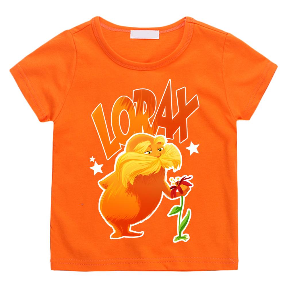 The Lorax Kids T-shirts Kawai 100%Cotton Tees Fashion Short Sleeve Spring Summer Tops Slight Strech O-neck High Quality T-shirt