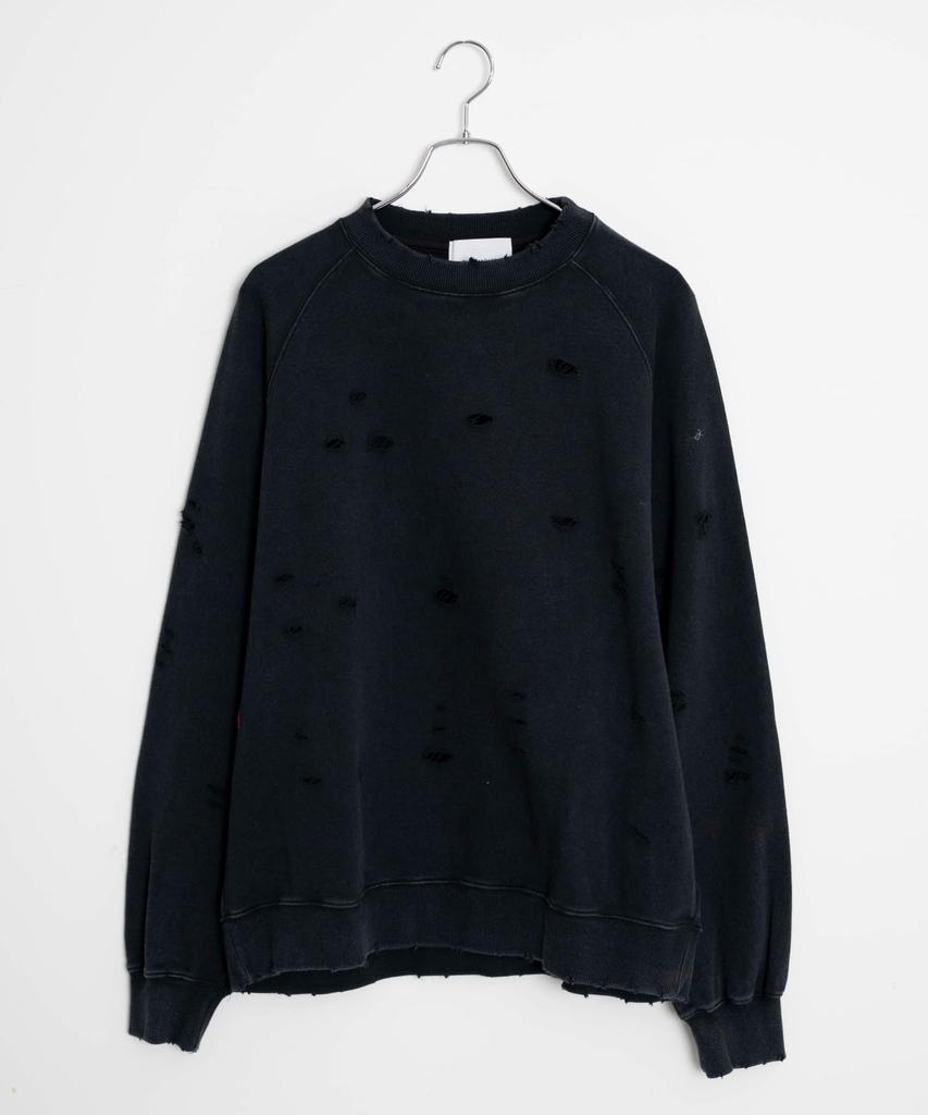 WEGO Unisex Distressed Pullover Solid Oversized Korean Size Black Men's Sweatshirt, Color, Layered, Silhouette, Streetwear, Style, Gift, Spring,