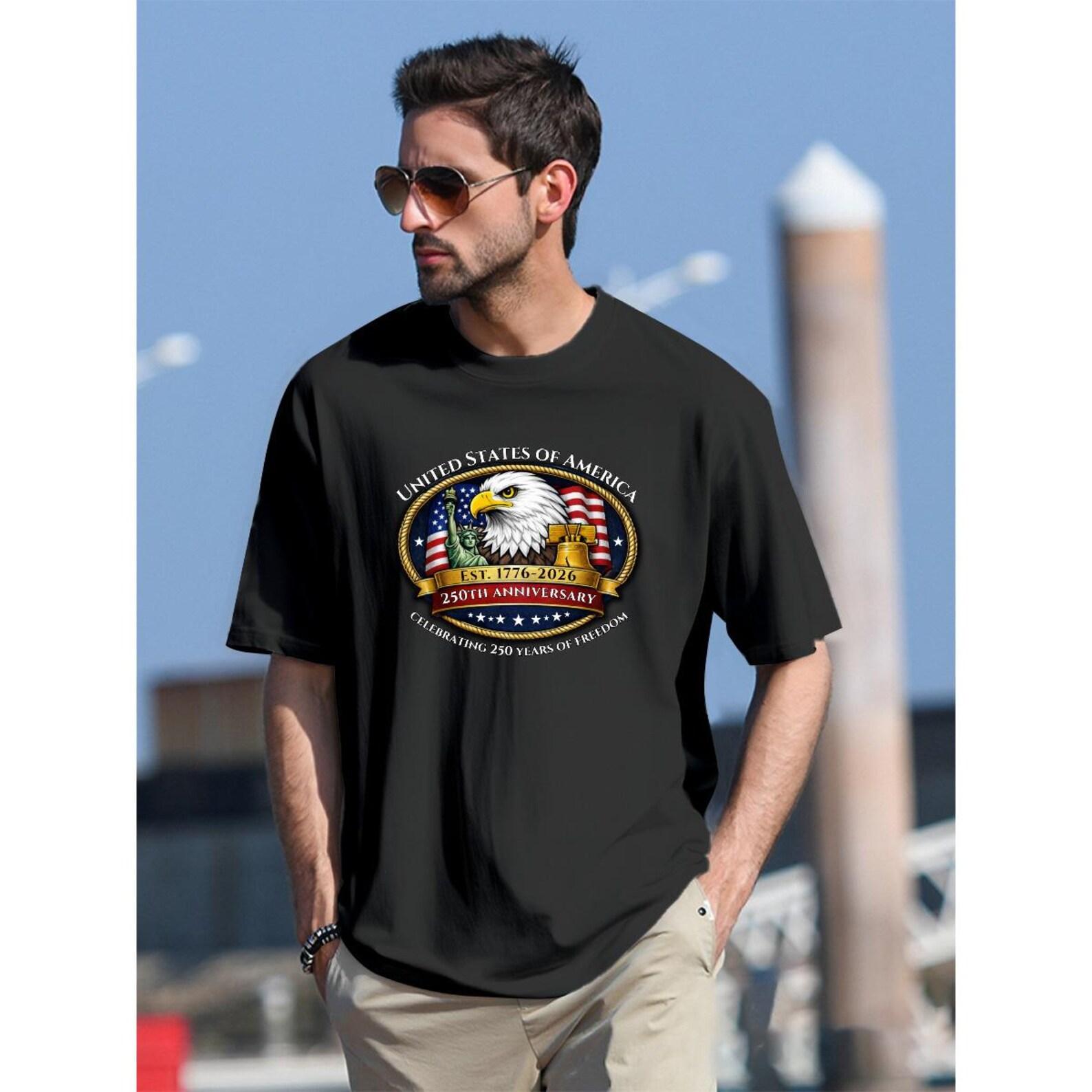 USA 250th Anniversary Shirt – 1776-2026 Patriotic Eagle Tee – America Semiquincentennial Shirt S