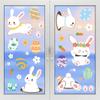 Colorful Easter Bunny & Egg Window Cling Stickers - Spring Glass Electrostatic Decor