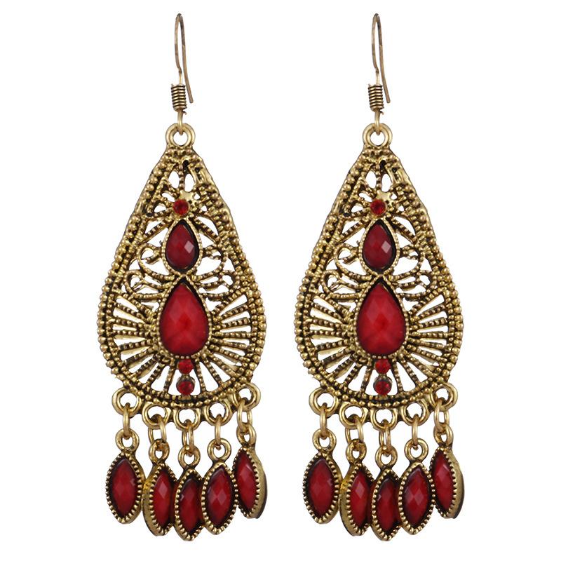 Ethnic Style Dangle Earrings for Women Retro Boho Acrylic Water Drop Earring Female Jewelry Accessories