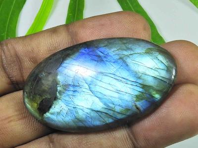 29X50X5MM Multi Feuer Labradorit Oval Cabochon Loser Natürlicher Edelstein 95Cts. SK-3979