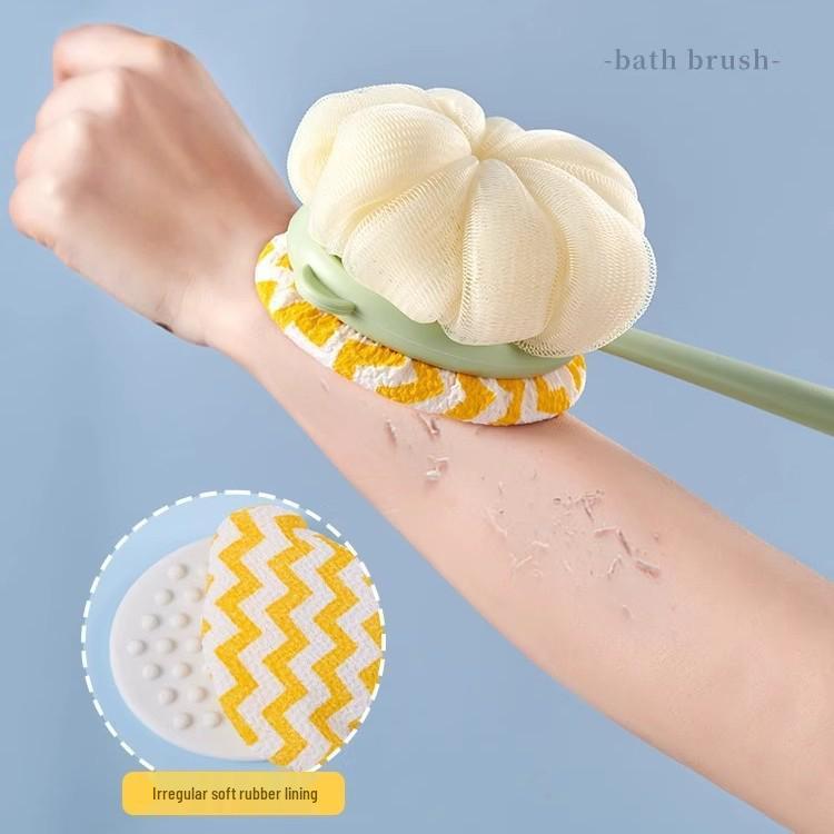 Luxuriöses Badbürsten-Set mit langem Griff und weichem Peeling-Handtuch für Frauen und Kinder