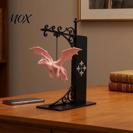 Drachen Buchstützen für Regale Fliegendes Bücherregal Licht, Dekorative Buchstütze Licht & Schreibtisch, Kreative Schreibtischaccessoires Skulptur Buchhalter, Schwer