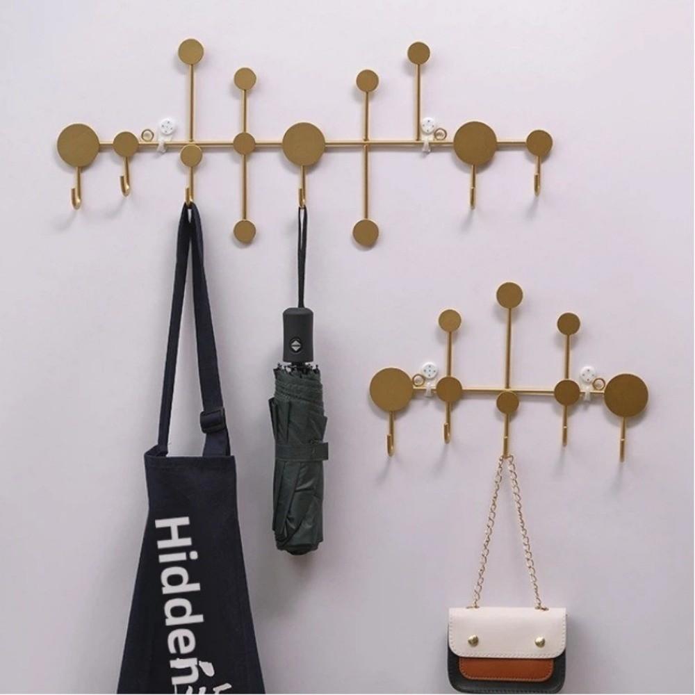 Metal 5/6 Hooks Rack Wall Mounted Towel Clothing Hanging Stand Door Hook Entryway Kitchen Utensil