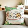 M-maltese cartoon Cartoon  Pillow Case Square Double-Sided Sofa Cushion Cover Bedroom Bedside Pillow