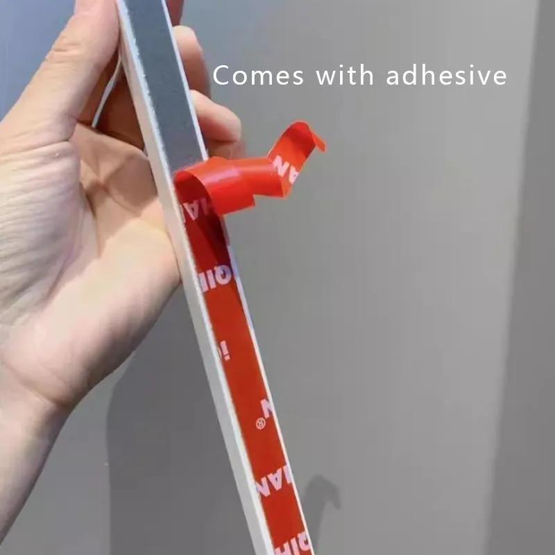 Neuer Schiebehaken Küchenaufbewahrungsartefakt Türrückseite Klebehaken Hakenreihe Bohren nicht erforderlich Einreihiges Hängeregal Hängestange Durchgehende Reihe Schiebe