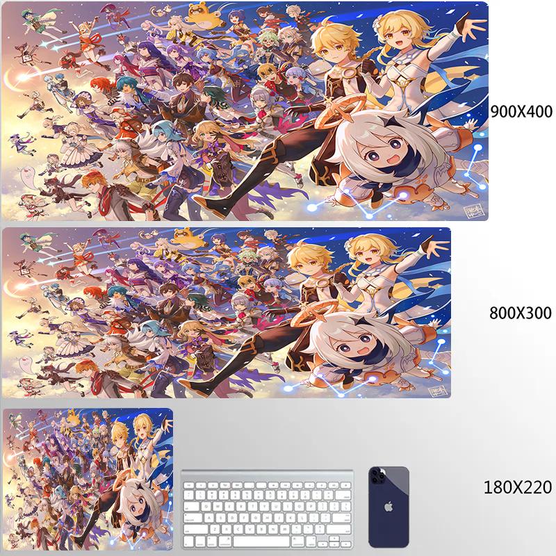 Genshin Impact Anime Kawaii Mouse Pad Large Gaming Mousepad Rubber Mat Deskmat Pc Accessories Desk Protector Gamer Keyboard Pads