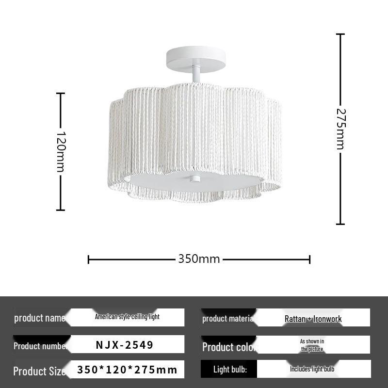 Bohemian Rattan Ceiling Light for European-Style Bedrooms & Hallways