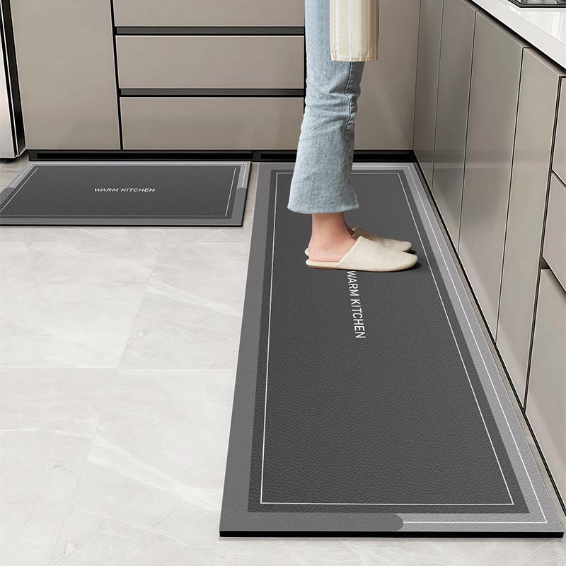 Kitchen Floor Mats Waterproof Oil-proof Wipeable Washable Mat Leather Non-slip Dirt-resistant Carpet Imitation Marble Long Rugs