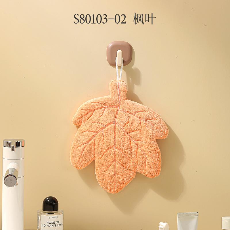 Decorative Leaf Hand Towel Tropical Plants Kitchen Towel Super Absorbent Handkerchief Quick-Dry Bathroom Towel with Hanging Loop