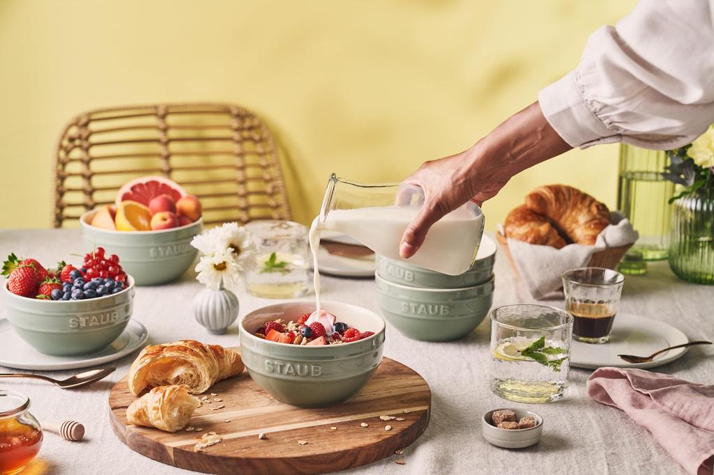 Staub Oven and Microwave Safe Japanese Ceramic Eucalyptus Color Bowl "Bowl, 12cm, Eucalyptus" Ceramic, Heat-Resistant, [Official Product] Z1028-169