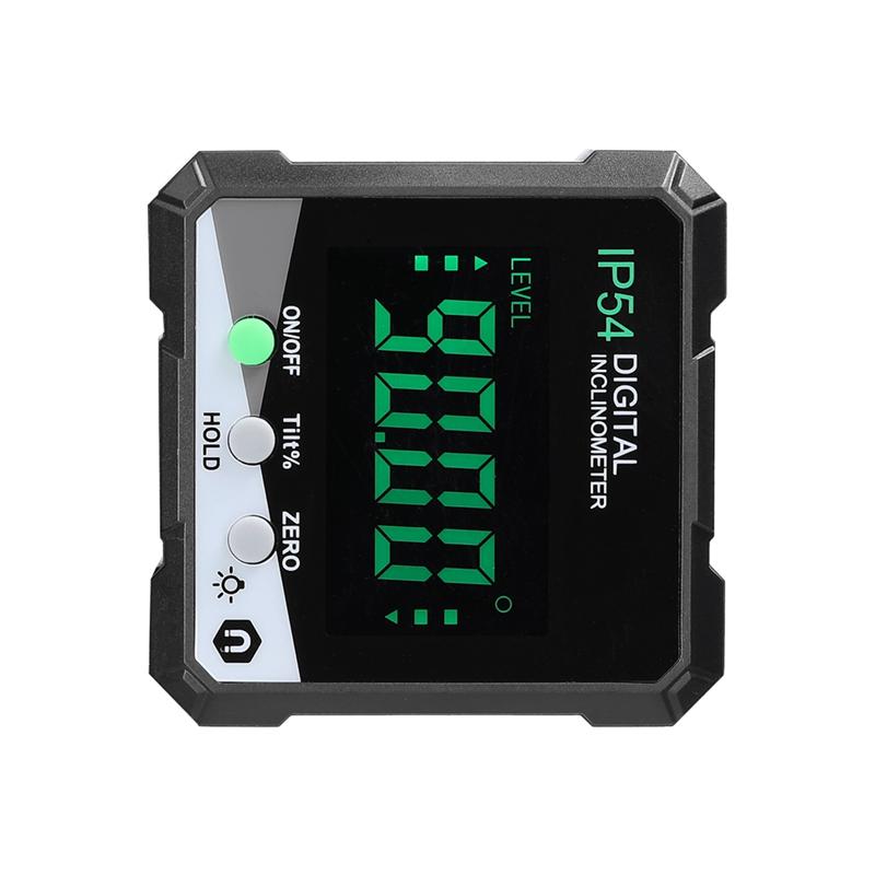 

A96I-IP54 4X90° Portable Digital Inclinometer LCD Backlight Digital Protractor Slope Meter Digital Angle Ruler Reusable (Green)