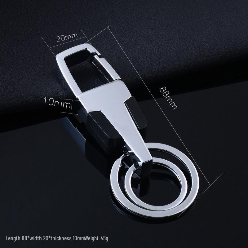 Men's Titanium Alloy Key Chain Pendant with Stainless Steel Ring