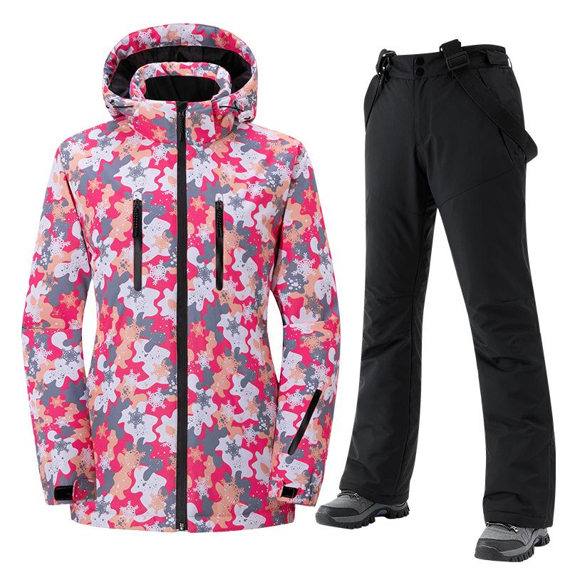 2024 Unisex Fleece-Lined Ski Suit: Thickened Cotton Jacket & Pants Set