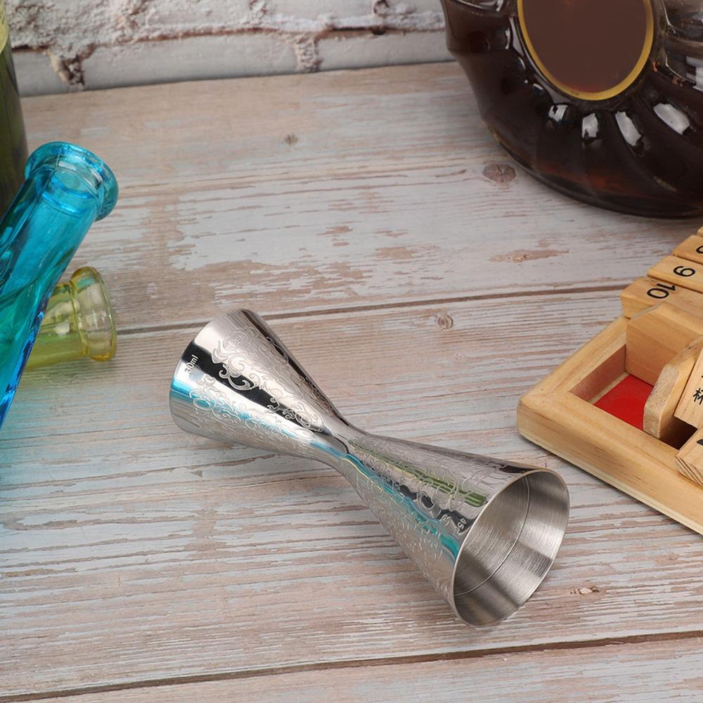 Stainless Steel Bar Accessories Inner Markings Double Cocktail Jigger Measuring Cup Wine Measuring