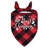 My First Christmas Print Dog Bandanas Large Pet Scarf Pet Bandana for Dog Plaid Bow Ties Collar Cats Dogs Xmas Scarf Accessories