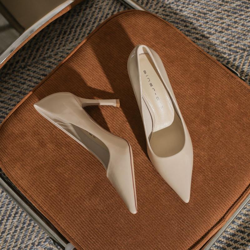 fashion Shoes Pointed Toe Red Women Pumps Patent Leather High Heels Occupational Office Shoes Stiletto Female Heels Shoes