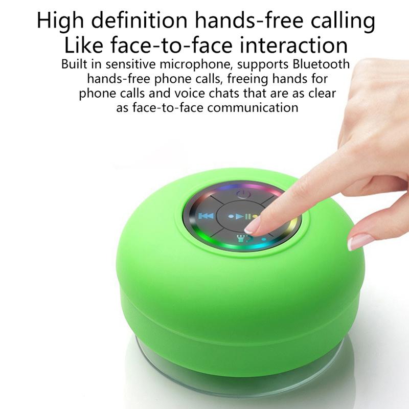2025 Bathroom Waterproof Wireless Led Bluetooth Speaker Large Suction Cup Mini Portable Speaker Outdoor Sports Stereo Speaker
