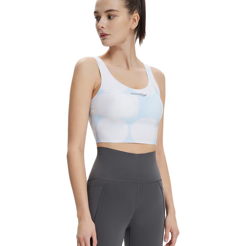 Saucony Full Cup U-Shaped One-Piece Running Shaping Breathable Shock Absorbing Sports Bra Women underwear Blue White SC1239081-2