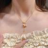 Vietnam Sand Gold Zodiac Horse Enamel Necklace: Women's Rocking Horse Pendant Clavicle Chain