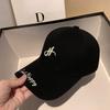 Wide brim lengthened baseball cap female alphabet embroidery autumn and winter hat casual versatile cap men's enlarged and deepened