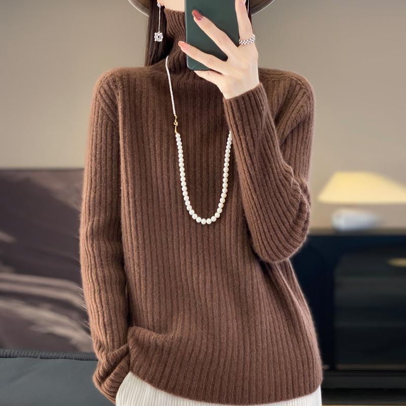 Women's Cashmere Sweater Qinghe Cashmere 30% Cashmere 70% Wool Autumn and Winter Pullover Warm and Fashionable