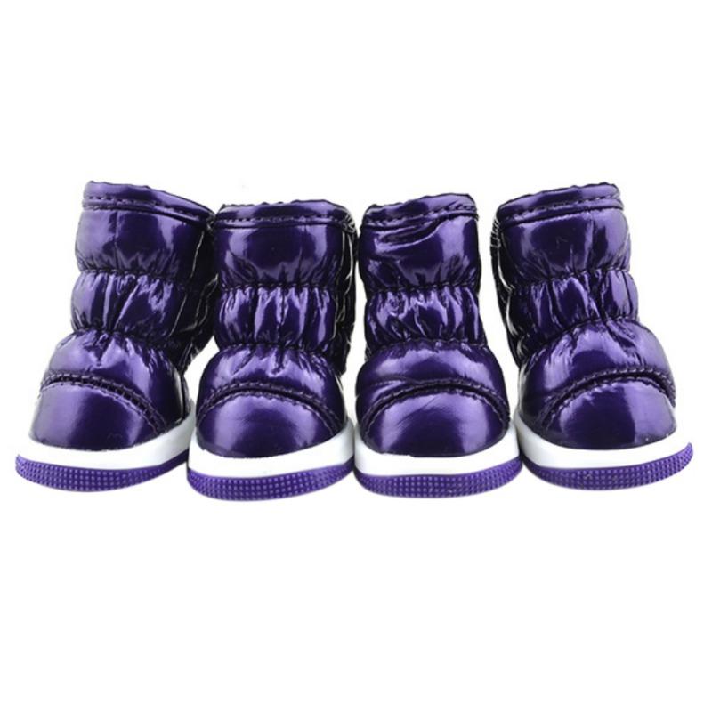 4Pcs/set Winter Pet Dog Shoes For Small Dogs Warm Fleece Puppy Pet Shoes Waterproof Dog Snow Boots Chihuahua Yorkie Shoes