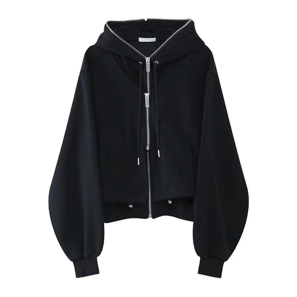 2024 Men's Korean-Style Hooded Cardigan with Shoulder Pads