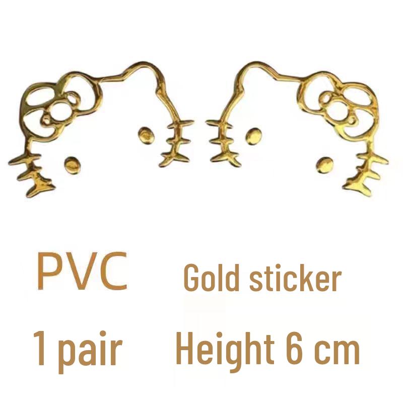 Kitty 3D Cartoon Silver PVC Sticker for Phone, Computer, Car