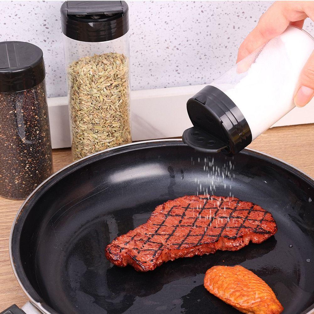 1Pcs Double Cover Spice Jars BBQ Condiment Box  for Herbs Powders Salt Pepper