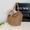 Women's Large Casual Hollow Straw Shoulder Bag, Beach Style Handbag