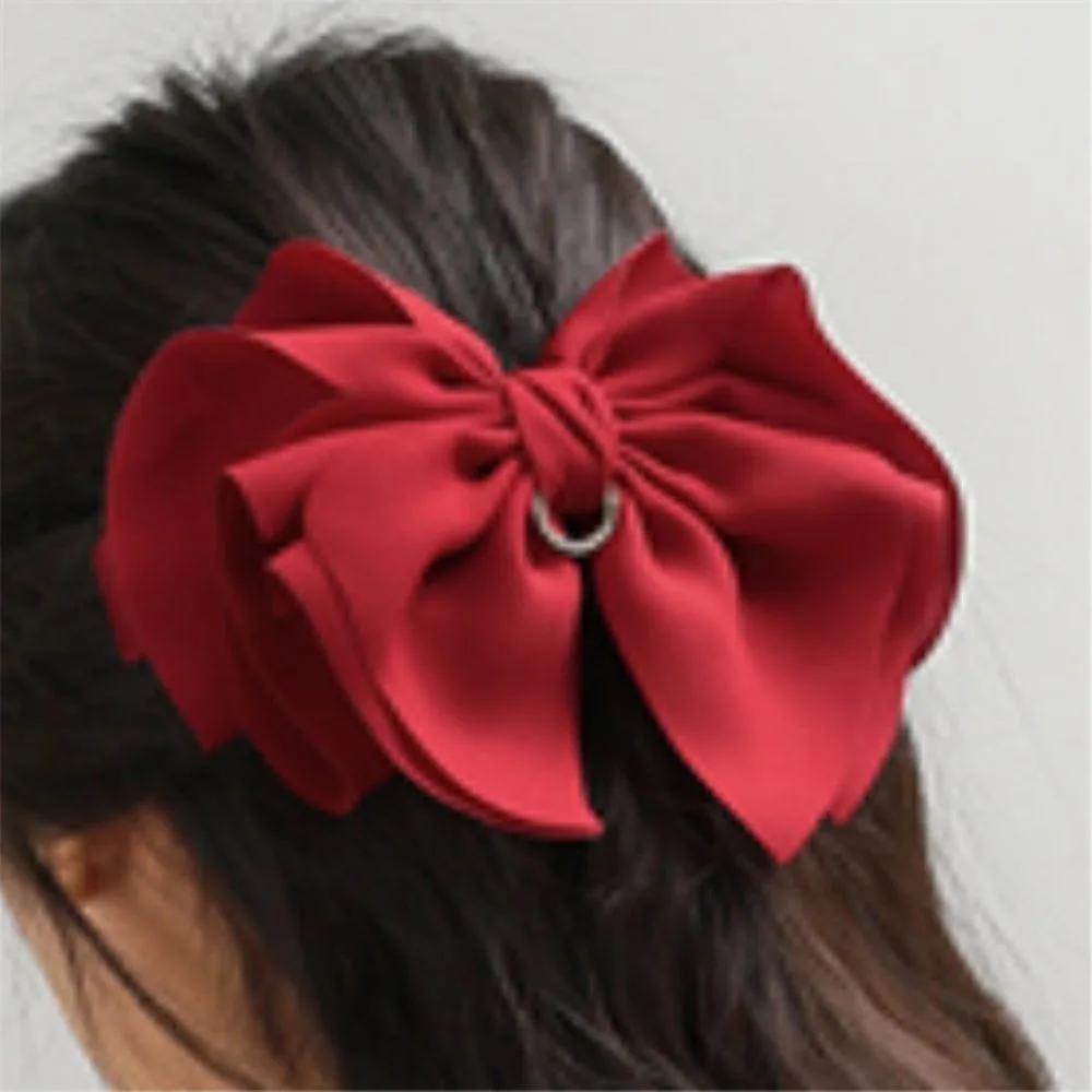 Large ribbon hair clip, ponytail hair clip, women s automatic hair clip, pretty clip