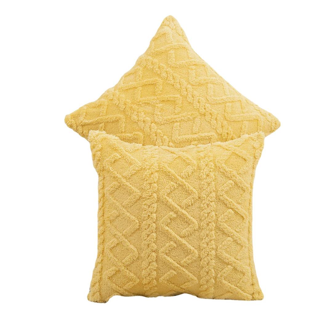 New Style Sofa Pillow Jacquard Plush Geometric Three-dimensional Pillow Case Living Room Bedside Cushion Cushion