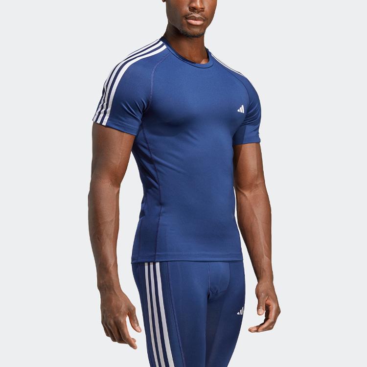 adidas T Shirts Men's Dark Blue Crew Neck Moderate IC2166