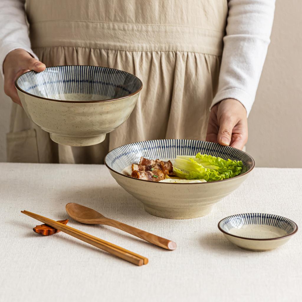 Bowl Household Large Ceramic Tableware Rice Bowl High-End Restaurant Noodle Restaurant Special Ramen Bowl Round Vegetable Bowl Soup Bowl