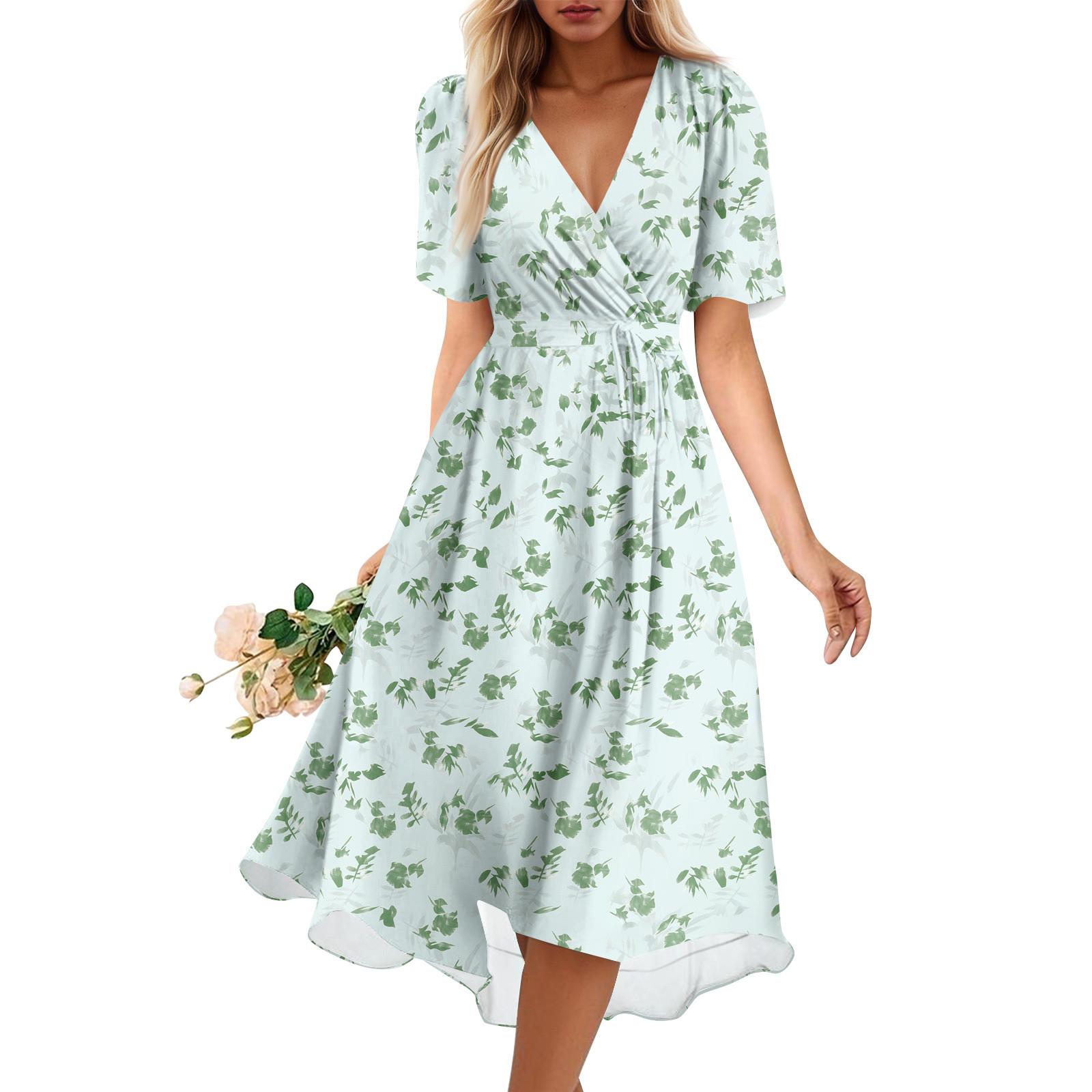 

Жіноча літня сукня вільна з V-подібним вирізом без рукавів сарафан сукня з кишенями XXL зелений