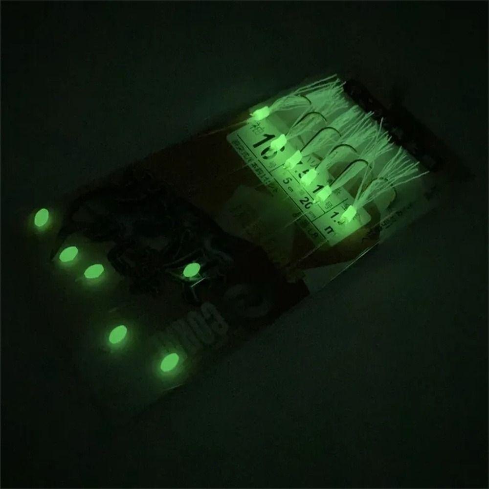 Night Fishing Luminous String Hooks Mackerel Feathers Sabiki Rig Hook   Main Line/Subline