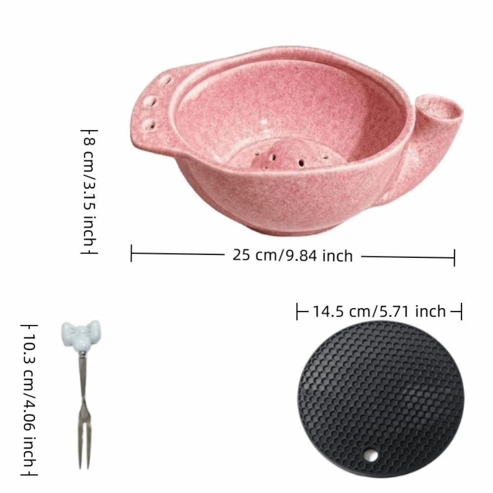Drainage Hole Ceramic Berry Washing Bowl Self Spinning Self-Rotating Fruit Cleaner Food Cleaning