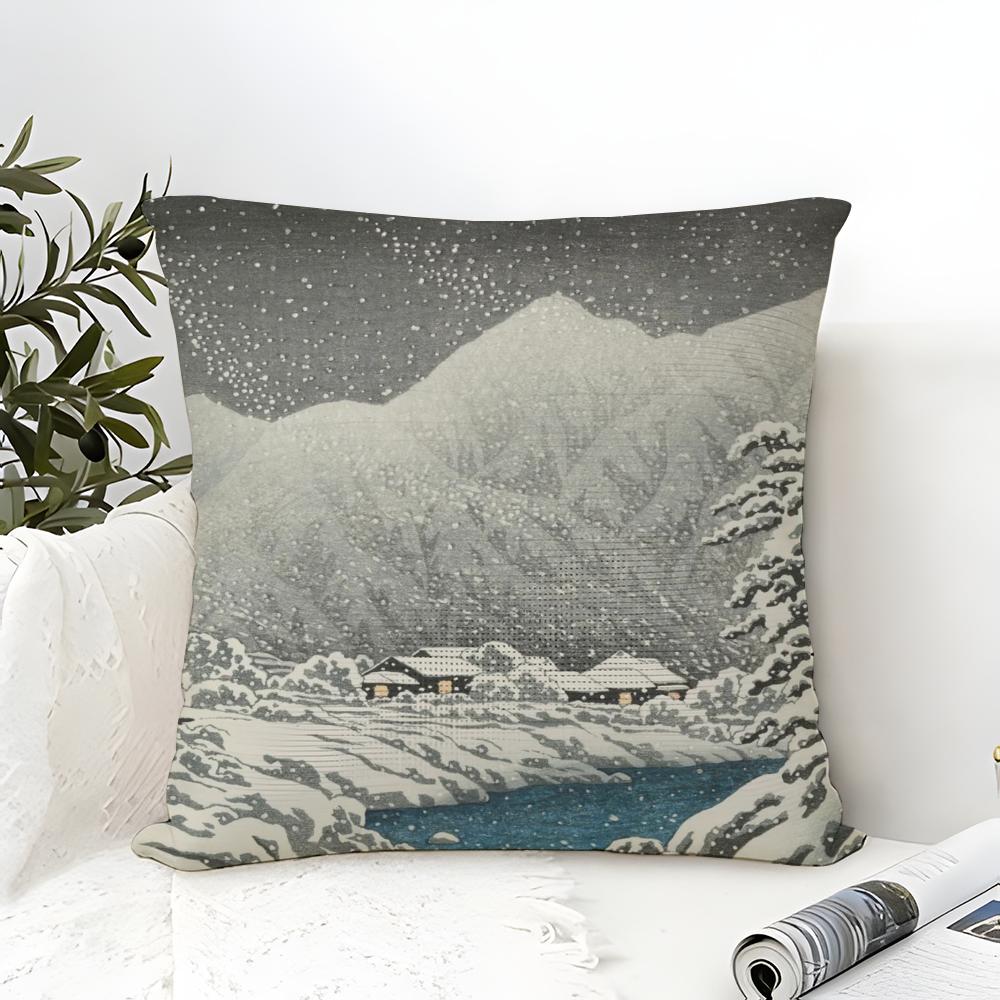 Landscape Kawase Hasui Pillow Case linen pillow case sofa home decor cushion cover cushion cove